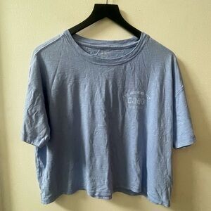 NWT Aerie cropped short sleeve T-shirt, blue, size medium